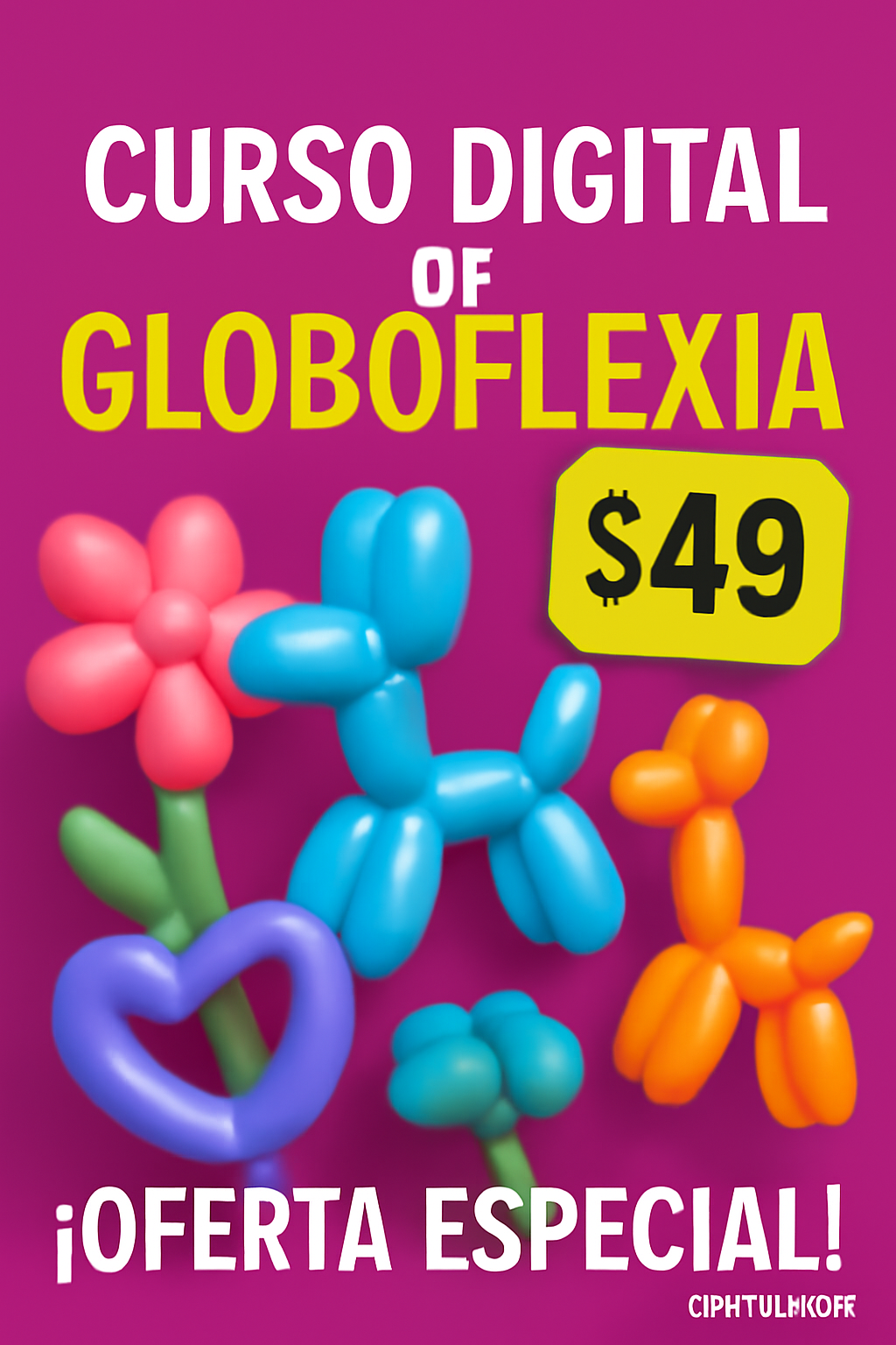 Portada neón de Curso Digital de Globoflexia