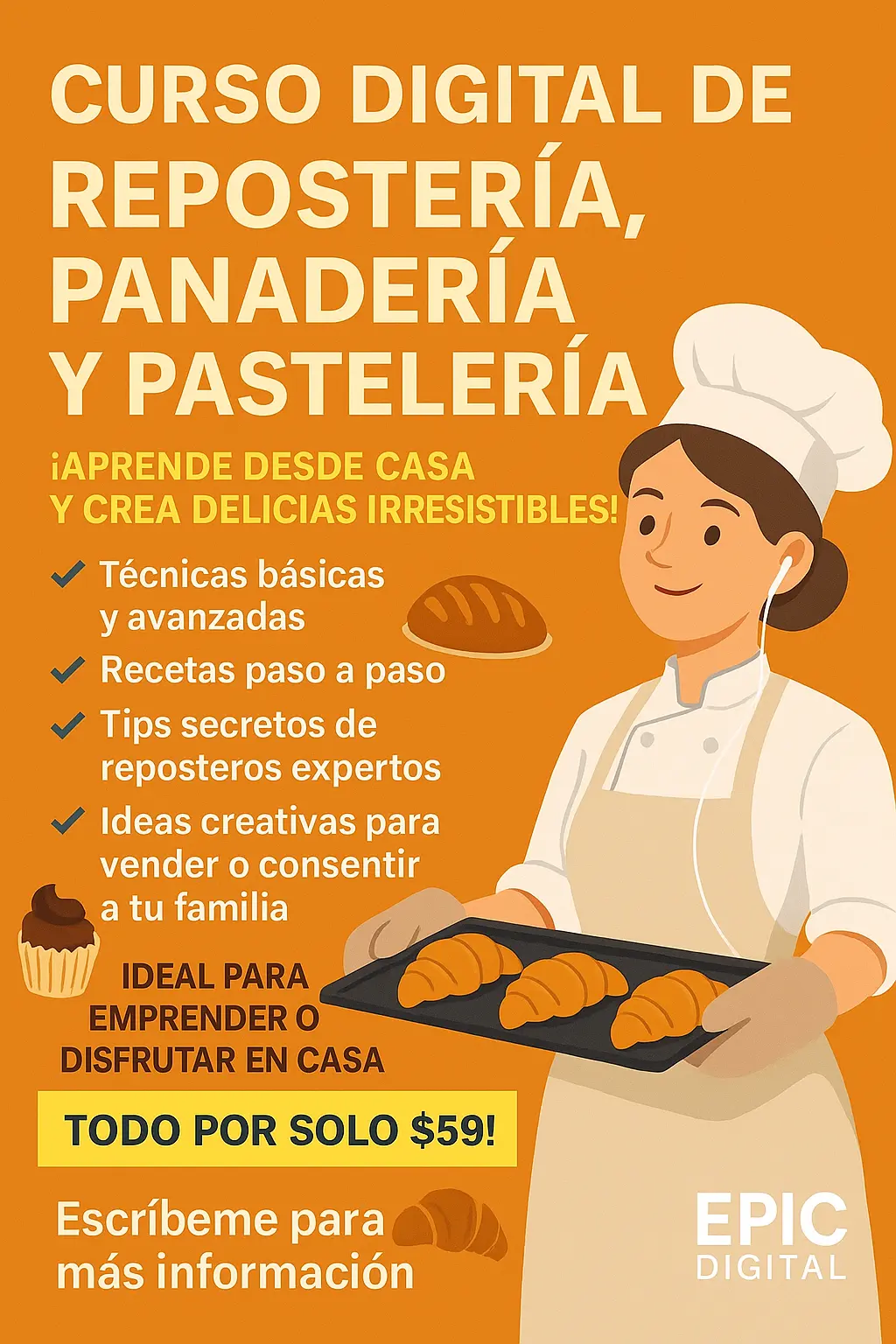 Portada neón de Repostería y Panadería