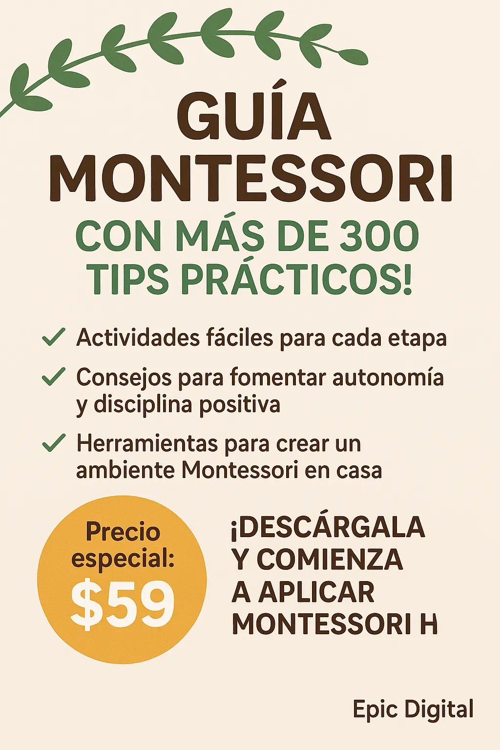 Portada neón de Guía Montessori