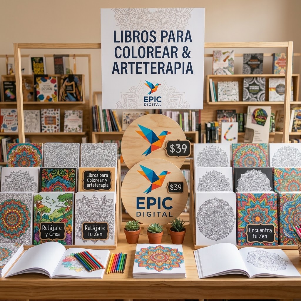Portada neón de Libros para Colorear y Arteterapia