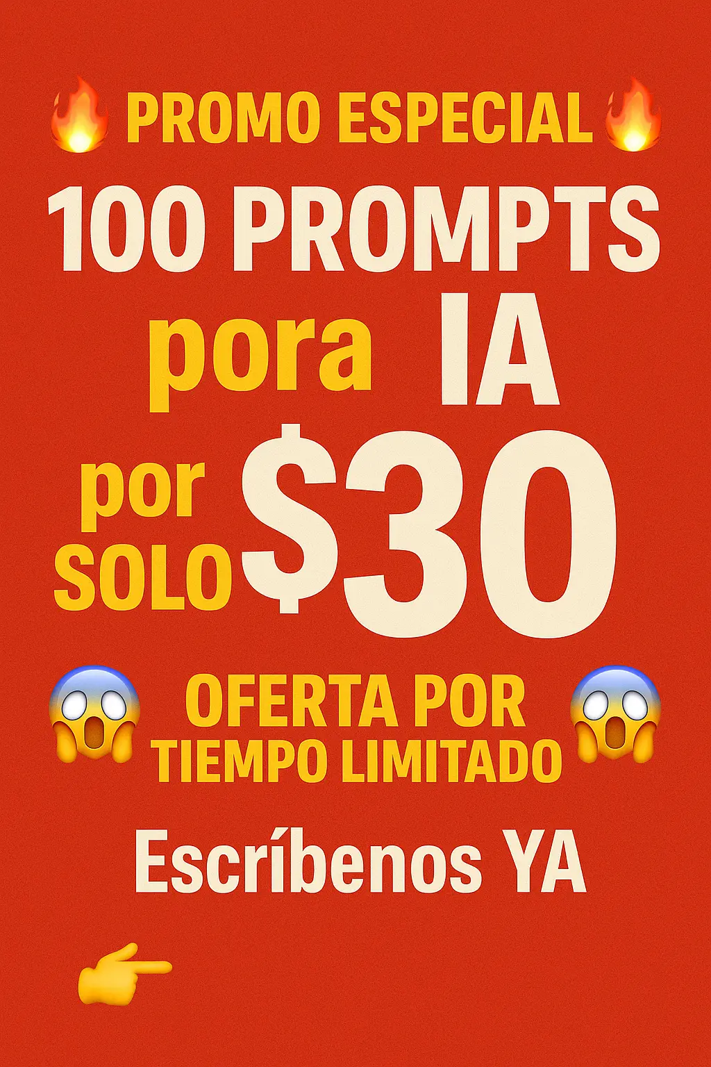 Portada neón de 100 Prompts para IA