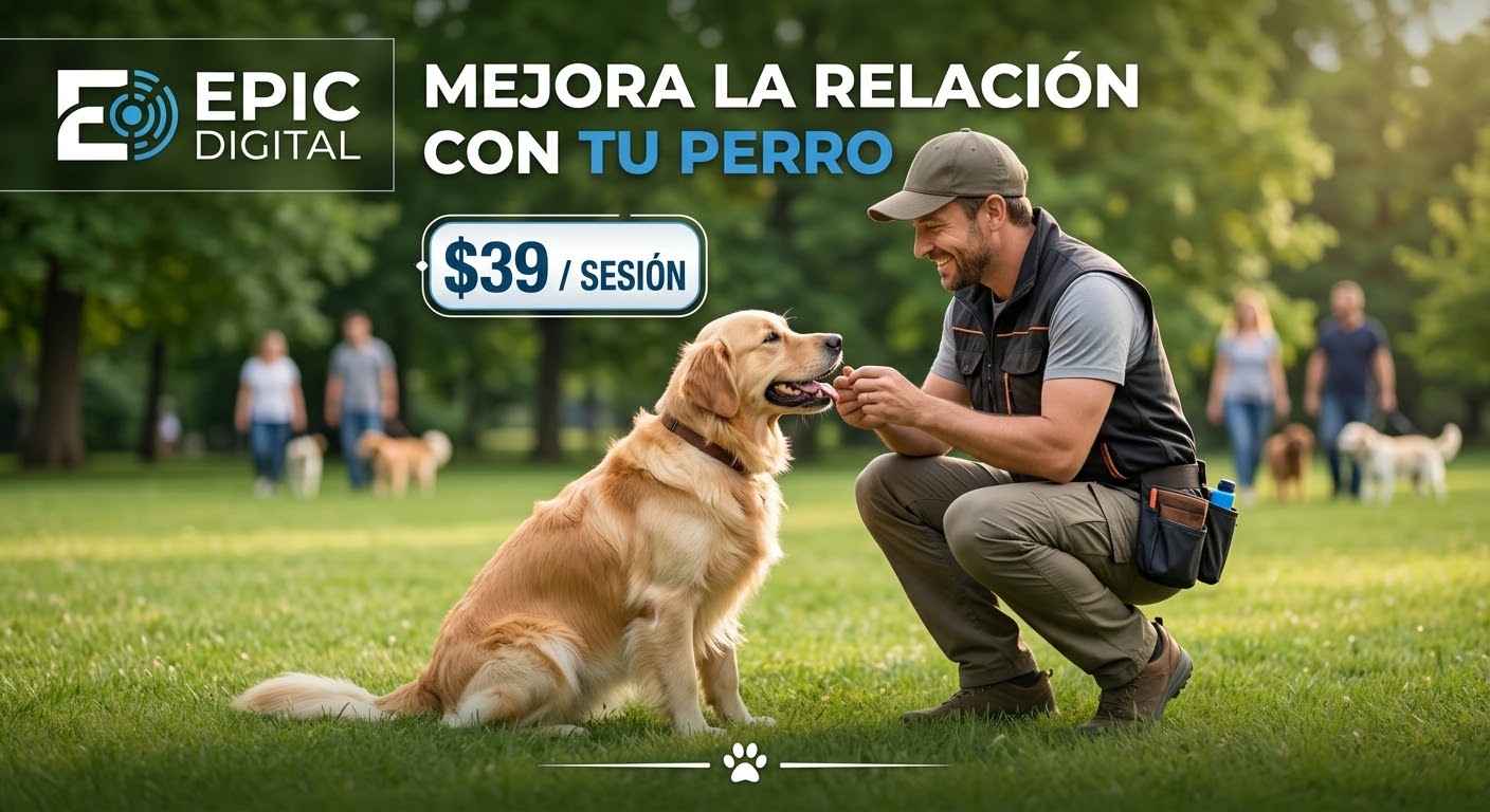 Portada neón de Mejora la Relación con tu Perro
